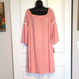 LOVE SQUARED Coral Plus Size Bell-sleeve 3X